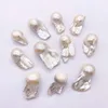 Perles 1 pièces irrégulière forme ronde blanc baroque perle d'eau douce naturelle pour bijoux à bricoler soi-même collier boucle d'oreille Bracelet pendentif