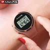 Zegarwatki renogio feiminino cyfrowe zegarek kobiety 50m wodoodporne sporty elektroniczne dla fitness guma nadgarstka LED PinkwristWatches Moun2