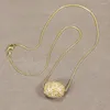 Pendant Necklaces GuaiGuai Jewelry 24K Gold Plated Chain Clear Crystal CZ Paved Oval Egg Bead Necklace Women Girls Simple Fashion Gifts