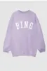 Designer Sweatshirt Pullover Women Washing Lavender Purple Loose Fleece Ny produkt