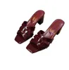 design mode sandales pour femmes Laque croix pantoufles en cuir chaussures à talons épais 34-41 atmosphère de luxe de haute qualité vous valez la peine d'avoir
