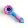 Colorful Silicone Portable Style Pipes Herb Tobacco Oil Rigs Glass Multihole Single Hole Filter Bowl Handpipes Smoking Cigarette Hand Holder Tube DHL