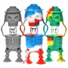 UPS Colorful Silicone Skull Bones Shape Glass Pipes Filter Mouthpiece Herb Tobacco Cigarette Holder Protective Sheath Catcher Taster One Hitter Smoking Tips