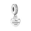 925 Silver Fit Pandora Oryginalne urok DIY Wiselant Kobiety Bracelets Koraliki Miłość Pendant Koraliki Para miłosna urok