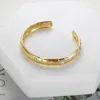 Bangle Luksus C Shape Gold Stael Stal Górna Kamień Pentagram Bransoletka Kobiety miłośnik mody biżuterii przyjęcia weselnego