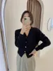 Kvinnors stickor Tees 2023 Cashmere Knit Cardigan Feminine Vneck tröja Jacka Spring and Autumn Loose Top Korean Version of the yttre 230311