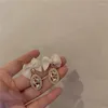 Boucles d'oreilles coréen doux cristal petite perle nœud noeud boucle d'oreille pour femmes filles mariée élégante fête mariage anniversaire bijoux cadeaux