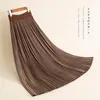 Skirts Autumn & Winter Knitted Elastic High Waist Slimming Simple Versatile Fashion Women Pleated Long