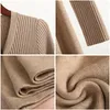 Casual Kleider Gestrickte Elegante Frauen Pullover Kleid Herbst Winter Dicke Warme Lange Midi Elgant Solide Büro Damen A-linie