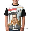 Męskie koszule zabawne graficzne druk tshirt men tops tee wciąż stojące - T -shirt Syria al Assad Kobiety