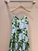 American Designer Dress Hydrangea Gedrukte Suspender Dress