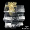 Gift Wrap Transparent Wedding Favors Present Pocket Plastic Candy Boxes Square Bag Cookie Pouch Chocolate Box