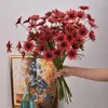 Dekorativa blommor 5 datorer Simuleringshuvuden Daisy Silk For Home Decoration Cosmos Flower Wedding Bouquet Bridal Artificial Wreath