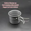 Cups Saucers aluminium legering koffie Water Cup Vouw Handgreep draagbare outdoor reizen camping wandelmok picknickuitjes tool