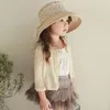 Cardigan Summer Baby Girl Lace Children Knitted Sweater Casual Sun Protection Coat Allmatch Clothes CL939 230311