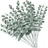 Flores decorativas 10pcs Artificial eucalyptus folha de hastes adequadas para o arranjo de flores para desktop em casa decorações de natal