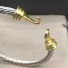 Designer Jewelry Bracelets Woman Twisted Cable Bracelet Mens 5MM Cuff Charm Fashion luxury Wire Bangle Silver Exquisite Simple Jewelry Accessories for Women