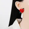 Pendientes colgantes de hilo de seda, colgante de flor para mujer, perla de imitación a la moda para mujer, regalos de amistad de tendencia 2023