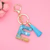 Keychains Fashion Tassel Blue Gold For Keys Women Sieraden A-Z Letters Initiële Hars Handtas Hangschattige Cute Keychain AccessoriesKeyChains