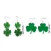 Boucles d'oreilles pendantes Festival irlandais vert trèfle à quatre feuilles goutte acrylique Patrick Day cadeaux pour femmes filles