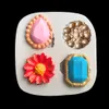 Mini Gems Silicone Mold Pearl Diamond Broche Broche Fonicone Broach Mold para decoração de bolo Cupcake Cupcake Polymer Clay 1224058