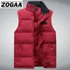 Мужские жилеты Zogaa без рукавов Parkas Vest Homme Winter Casual Coats Самцы с хлопковым укладкой теплое сгущение плюс размер 4хл.