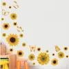 ملصقات الجدار الفراشة عباد الشمس غرفة المعيشة غرفة نوم PVC ديكورات عباد الشمس ملصق ديكور خزانة عباد الشمس 1224070