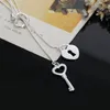 Цепочки 925 Серебряные серебряные бренды Сердце Локки Ключ Ожерелье для женских