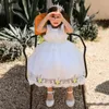 Girl Dresses Beads Flower Tulle Born Christening Princess Vestidos Toddler Birthday Children Baptism Baby Clothes Summer Dress 1 Year