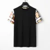 Designer Men's Tee Shirts Black and White Color Bear Plaid Stripe Luxury Brand 100% Cotton Anti-Wrinkle Breattable Soft Fashi221p