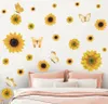 Sunflower Butterfly Wall Stickers Living Room Bedroom PVC Decoration Sunflower Cabinet Decoration Sticker 1224070