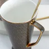 Céramique tasse coffre tasse de luxe cadeau os porcelaine cafée de grande capacité en porcelaine dynamique cadeau d'anniversaire