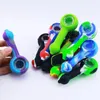 Derniers tuyaux de style cool en silicone plus colorés Herb Tabac Huile Rigs Verre Multitrou Monotrou Filtre Bol Pipes À Main Fumer Cigarette Porte-Main Tube DHL