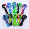 Latest More Colorful Silicone Cool Style Pipes Herb Tobacco Oil Rigs Glass Multihole Single Hole Filter Bowl Handpipes Smoking Cigarette Hand Holder Tube