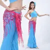 Stage Wear Belly Dance Hanches Écharpe Taille Chaîne Paillettes Bandage Ceinture Bellydance 9 Couleurs