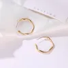 Hoop Earrings Matte Gold Open Twisted For Women Geometric Circle Hoops Minimalist Metal Small