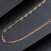 Kettingen Real 18K Rose Gold Women ketting 1 mmw o ketting en 2 mmw kabel