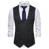 Men's Vests Mens Suit Vest A Casual U-neck European-style Striped Waistcoat