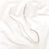 Choker łańcuchy mody Naszyjnik Kobiety Symulowane Perl Asymetryczne naszyjniki Złote srebrne kolory okrągły wisiorek