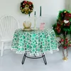 Table Cloth Christmas Tablecloth Round Dinning Cover Cotton Linen Tea For Party Events Years Decoration