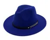 10 pezzi cappelli a cilindri per uomini donne eleganti alla moda solido in feltro di fedora band largo cappelli jazz per cappelli jazz eleghish trilby panama caps