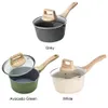 Mjölkpanna matlagning med lock hällar förtjockad köksås PAN 16CM Non Stick Easy Clean Wood Handle Home Liten Pour Spout Induktion 230311