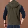 Gilet da uomo Autunno Abbigliamento da uomo Tinta unita Casual Allentato Gilet da uomo Multi Bag Abiti da lavoro Gilet Moda Campeggio Tattico Cappotto da uomo 230311