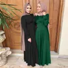 Chegadas de roupas étnicas Vestido para mulheres femininas Setin elegante por muito tempo em Dubai Europa America Fashion Salia