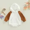 Rompers FocusNorm 4 Colors Autumn Spring Baby Birly Boys Cute Romper Long Sweeve Patchwork Batched Button Button Sweatshirt Belesuits 230311