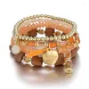 Bracelets de charme 4pcs/conjunto de contas artesanais Love Heart For Women Acessórios Moda Bohemian Jóias Bangles de pulseira