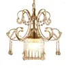 Pendant Lamps Simple Crystal Chandelier Single Head Bedroom Aisle Balcony Entrance Small Hanging E27 White/gold Dia