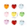 Charms Doreen Box Color Transparent Peach Heart Pingents Resina para Brincos de Colar Diy Presentes de Jóias 17x17mm 10 PCs