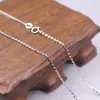 Kedjor Pure 18K White Gold Necklace 1.4mmw O Chain Link Stamp AU750 för kvinna