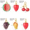 Charms kleurrijk fruit diy sieraden oorrang ketting accessoires schattige kersendruiven watermeloen hanger voor het maken